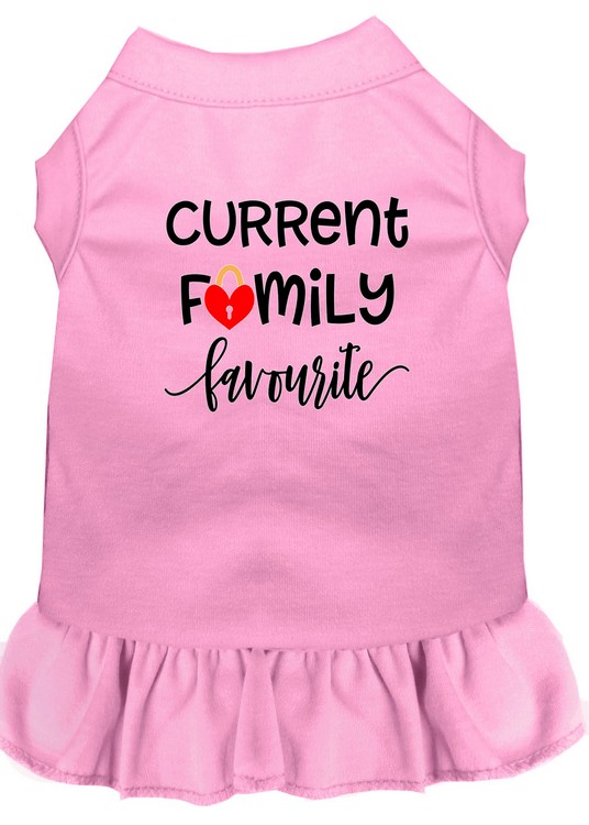 Family Favorite Screen Print Dog Dress Light Pink Med